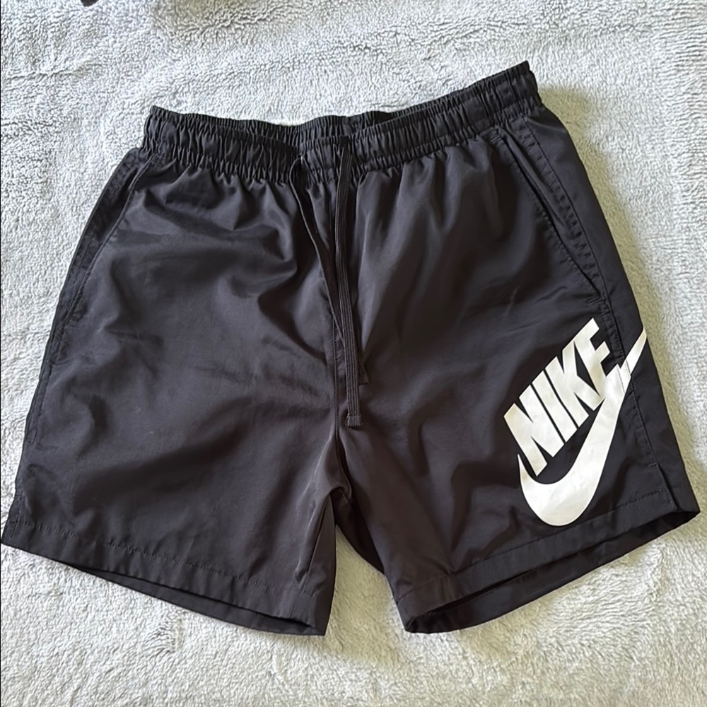 Nike Black Sports Shorts with White Logo